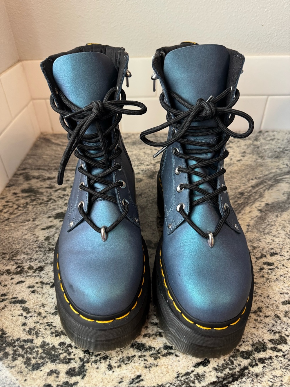 Dr. Martens Jadon II Hardware Platform Boots in Deep Pull Up Shift leather. L 7 - Picture 4 of 8